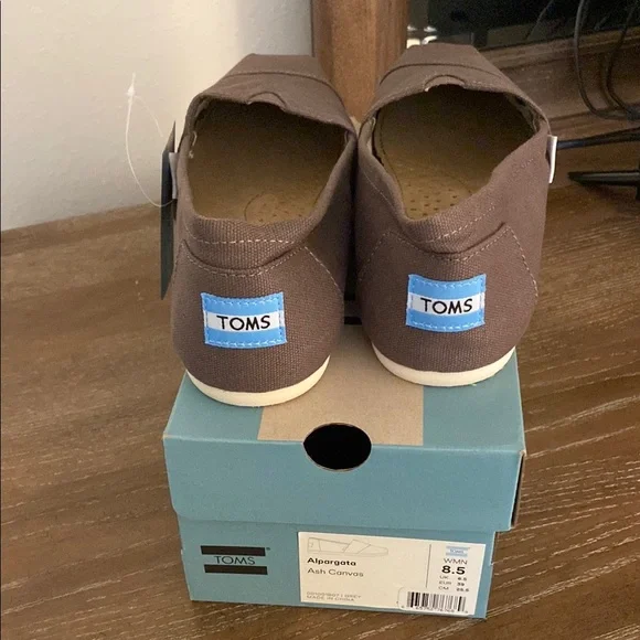 TOMS Brown/Ash Canvas Slip-Ons - Picture 7 of 9